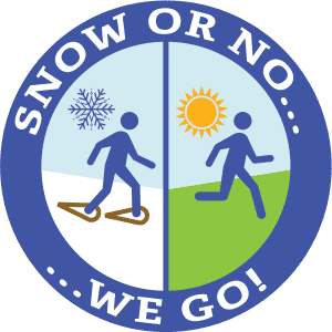 Delta Dental Snow or No, We Go Snowshoe With Hawks logo