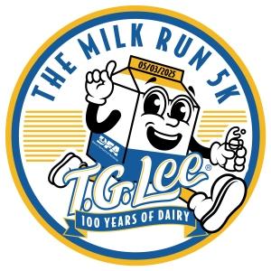 The Milk Run 5K, fueled by TG Lee Dairy, in the Milk District logo