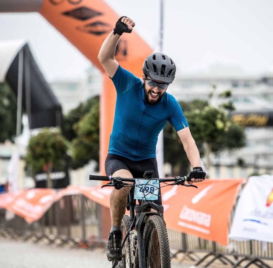 Daniel Sousa at a race finish, founder of Sporting Scouter